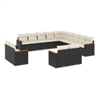 Afuera Living Contemporary Poly Rattan Large Sofa Set in Black