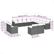 Afuera Living Contemporary 13 Piece Poly Rattan Large Sofa Set in Gray