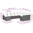 Afuera Living Contemporary Synthetic Poly Rattan 10 Piece Sofa Set in Black