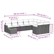 Afuera Living Contemporary 10 Piece Poly Rattan Sofa Set in Black/Cream