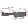 Afuera Living Contemporary 10 Piece Poly Rattan Sofa Set in Gray/Beige