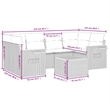Afuera Living Contemporary 7 Piece Poly Rattan Sofa Set in Gray/Beige
