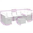 Afuera Living Contemporary 8 Piece Poly Rattan Sofa Set in Gray