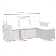 Afuera Living Contemporary Synthetic Poly Rattan 4 Piece  Sofa Set in Black