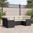 Afuera Living Contemporary 6 Piece Poly Rattan Sofa Set in Black