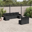 Afuera Living Contemporary 9 Piece Poly Rattan Sofa Set in Black