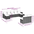 Afuera Living Contemporary 9 Piece Poly Rattan Sofa Set in Black