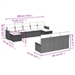 Afuera Living Contemporary 10 Piece Poly Rattan Sofa Set in Black