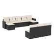 Afuera Living Contemporary 10 Piece Poly Rattan Sofa Set in Black