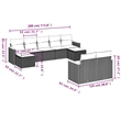 Afuera Living Contemporary 9 Piece Poly Rattan Sofa Set in Gray/Beige