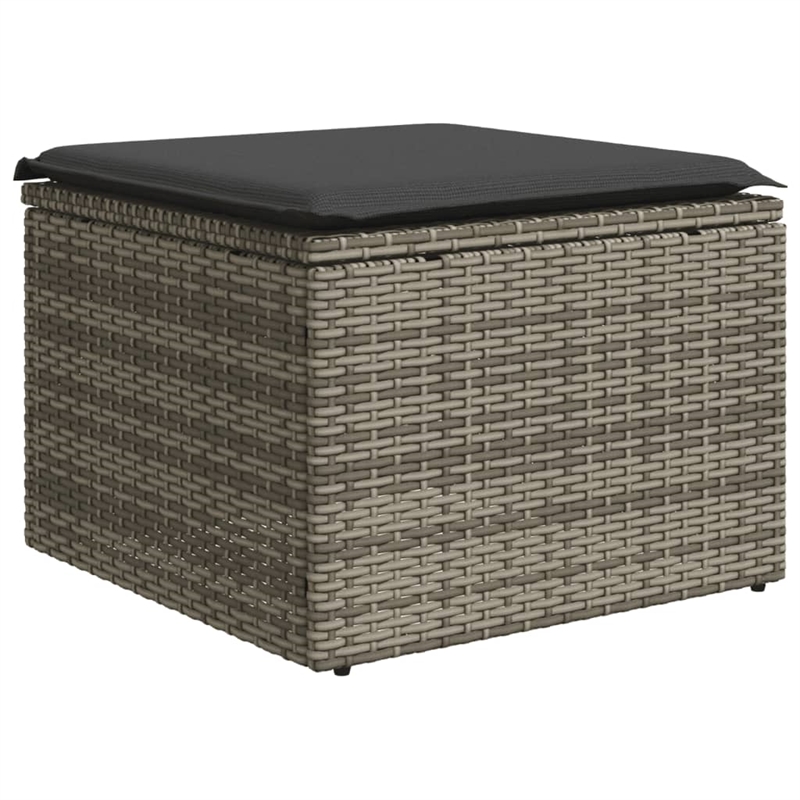 Afuera Living Contemporary 9 Piece Poly Rattan Sofa Set in Gray