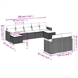 Afuera Living Contemporary 9 Piece Poly Rattan Sofa Set in Gray