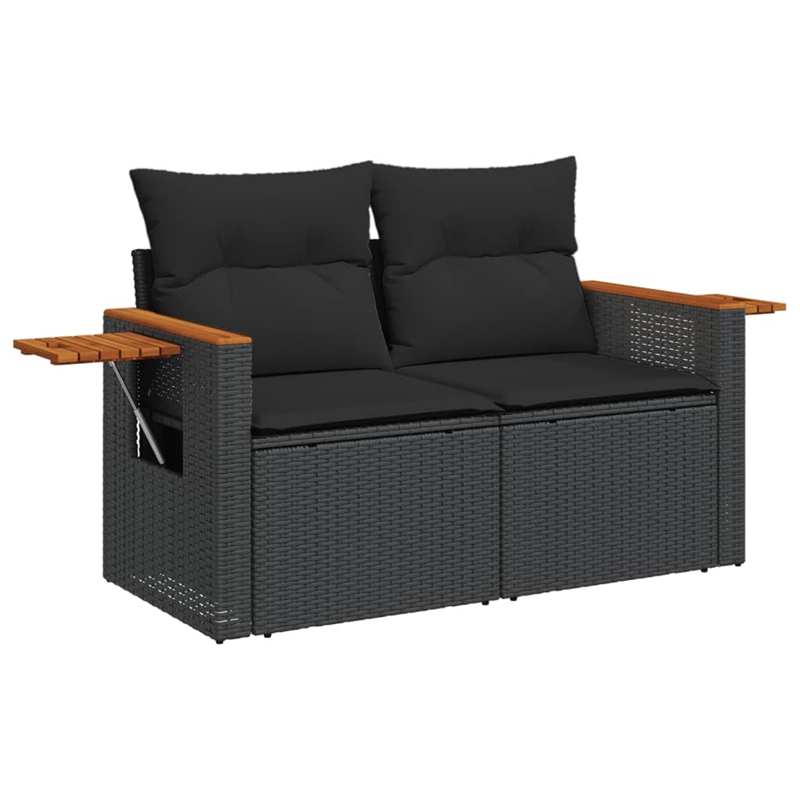 Afuera Living Contemporary 5 Piece Poly Rattan Sofa Set in Black