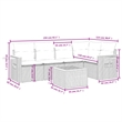 Afuera Living Contemporary 6 Piece Poly Rattan Sofa Set in Beige