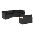 Afuera Living Contemporary 9 Piece Poly Rattan Sofa Set in Black