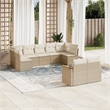 Afuera Living 9 Piece Poly Rattan Small Sofa Set in Cream/Beige