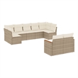 Afuera Living 9 Piece Poly Rattan Small Sofa Set in Cream/Beige