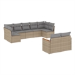 Afuera Living Contemporary 9 Piece Poly Rattan Sofa Set in Gray/Beige