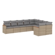 Afuera Living Contemporary 9 Piece Poly Rattan Sofa Set in Beige