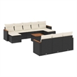 Afuera Living Contemporary Synthetic Poly Rattan  Sofa Set in Black/Cream