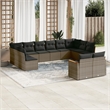 Afuera Living Contemporary 12 Piece Poly Rattan Sofa Set in Gray