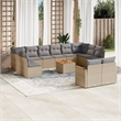 Afuera Living Contemporary 13 Piece Poly Rattan Sofa Set in Gray/Beige
