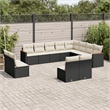 Afuera Living Synthetic Poly Rattan 12 Piece Large Sofa Set in Black