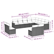 Afuera Living Synthetic Poly Rattan 12 Piece Large Sofa Set in Black