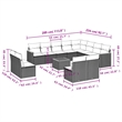 Afuera Living Contemporary 13 Piece Poly Rattan Sofa Set in Gray/Beige