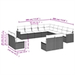 Afuera Living Poly Rattan Large Patio Sofa Set in Black/Blue