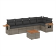 Afuera Living Contemporary 7 Piece Poly Rattan Sofa Set in Gray
