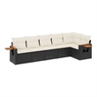 Afuera Living Contemporary 6 Piece Poly Rattan Small Sofa Set in Black