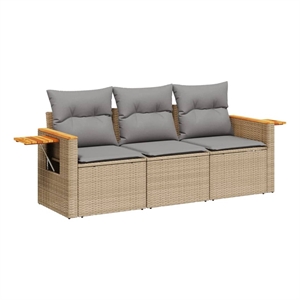 Afuera Living 3 Piece Solid Acacia Wood Furniture Set in Gray/Beige