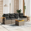 Afuera Living Contemporary Synthetic Poly Rattan 5 Piece  Sofa Set in Gray