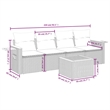 Afuera Living Contemporary Synthetic Poly Rattan 5 Piece  Sofa Set in Gray