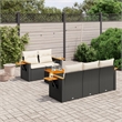 Afuera Living Contemporary Synthetic Poly Rattan Sofa Set in Black