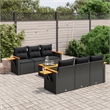 Afuera Living Contemporary 7 Piece Poly Rattan Sofa Set in Black