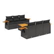 Afuera Living Contemporary 7 Piece Poly Rattan Sofa Set in Black