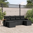Afuera Living Contemporary Synthetic Poly Rattan Garden Sofa Set in Black