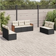 Afuera Living Contemporary 7 Piece Poly Rattan Sofa Set in Black