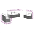 Afuera Living Contemporary Synthetic Poly Rattan 7 Piece Sofa Set in Beige