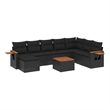 Afuera Living Contemporary Synthetic Poly Rattan  Sofa Set in Black