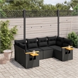 Afuera Living Contemporary 6 Piece Poly Rattan Sofa Set in Black