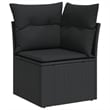 Afuera Living Contemporary 7 Piece Poly Rattan Sofa Set in Black