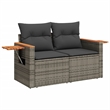 Afuera Living Contemporary 9 Piece Poly Rattan Sofa Set in Gray