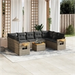 Afuera Living Contemporary 10 Piece Poly Rattan Sofa Set in Gray