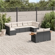 Afuera Living 9 Piece Poly Rattan Large Sofa Set in Black/Cream