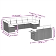 Afuera Living 9 Piece Poly Rattan Large Sofa Set in Black/Cream