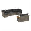Afuera Living Contemporary 9 Piece Poly Rattan Sofa Set in Gray