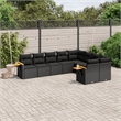 Afuera Living Contemporary 9 Piece Poly Rattan Sofa Set in Black